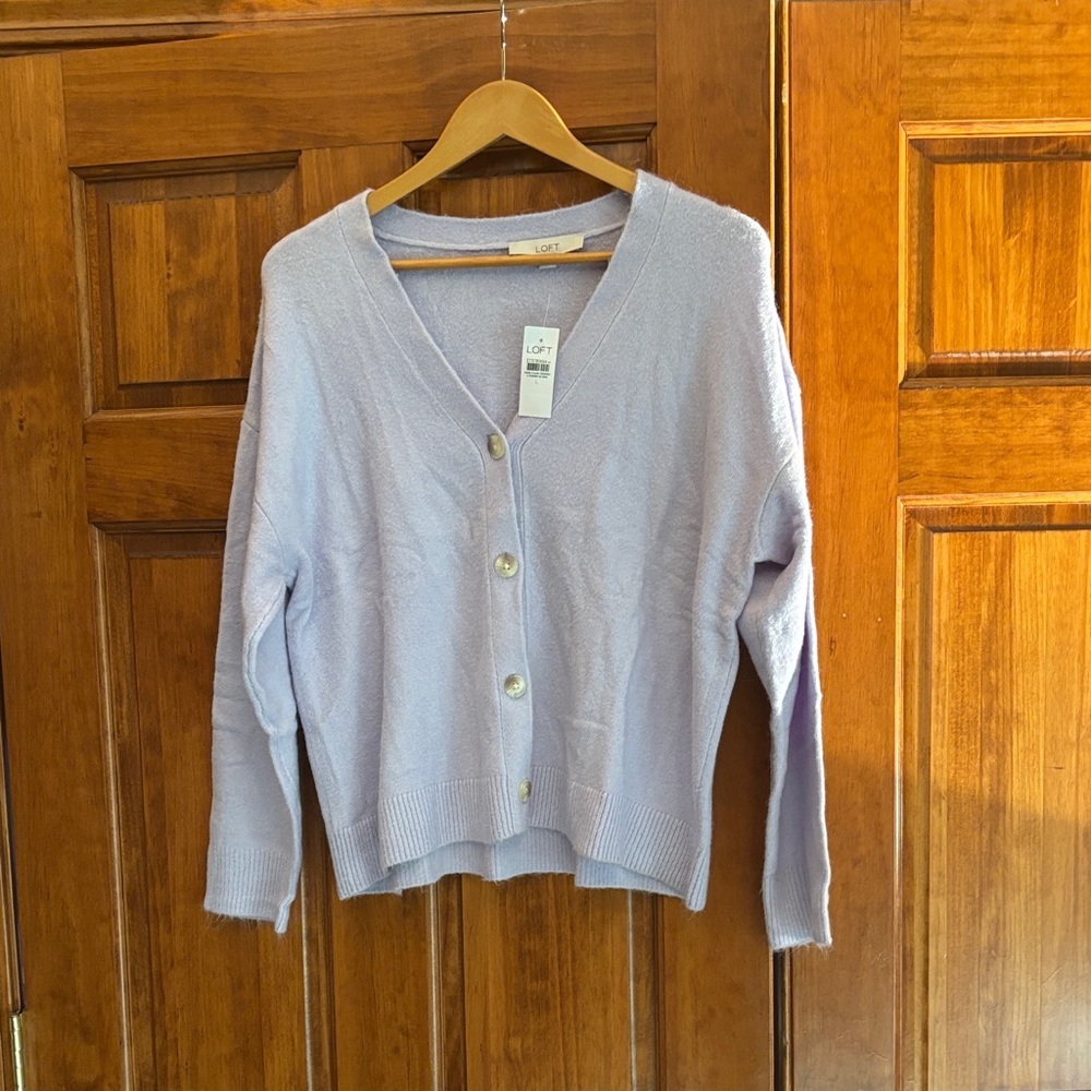 LOFT Lavender Cardigan Sweater